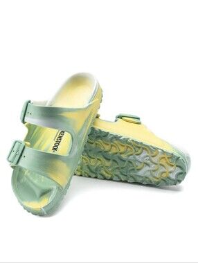 Birkenstock Arizona Eva Sandal. Multi Jade Yellow Green Comfortable Size 39